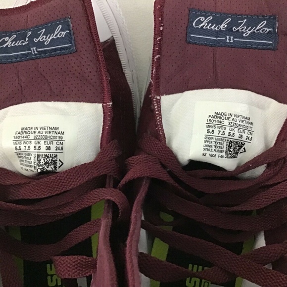 Men's Converse Chuck Taylor II Maroon Shoes 5.5 - Picture 7 of 8